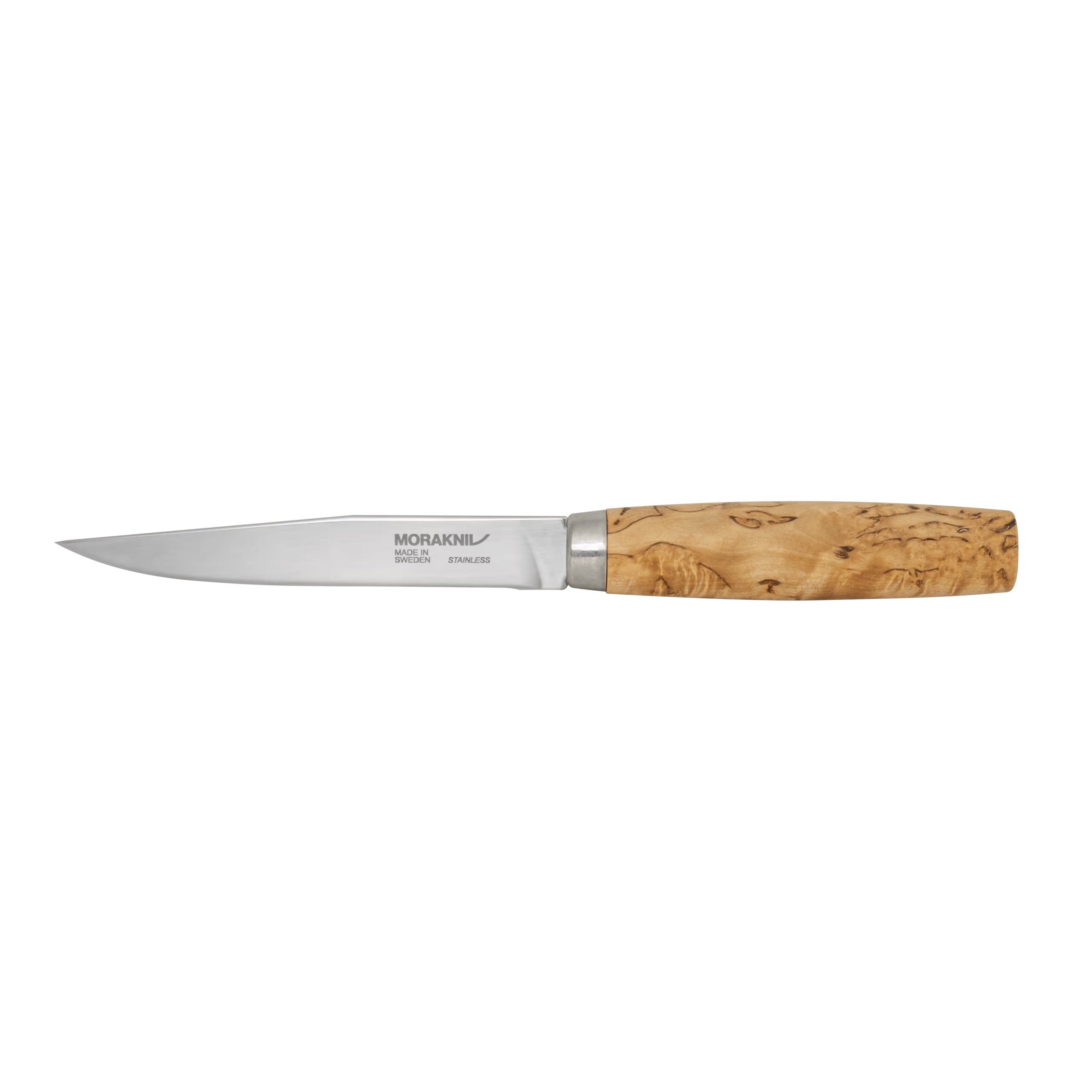 Set de 4 cuchillos de steak Morakniv Masur en acero inoxidable con mango de abedul curvado