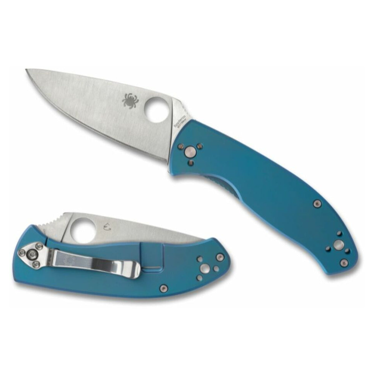 Navaja Spyderco Tenacious Titanio Azul · vista 6