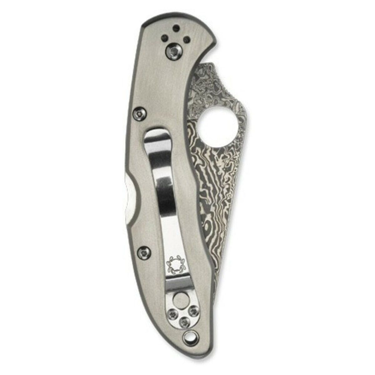 Navaja Spyderco Delica 4 Titanio Damasco · vista 3