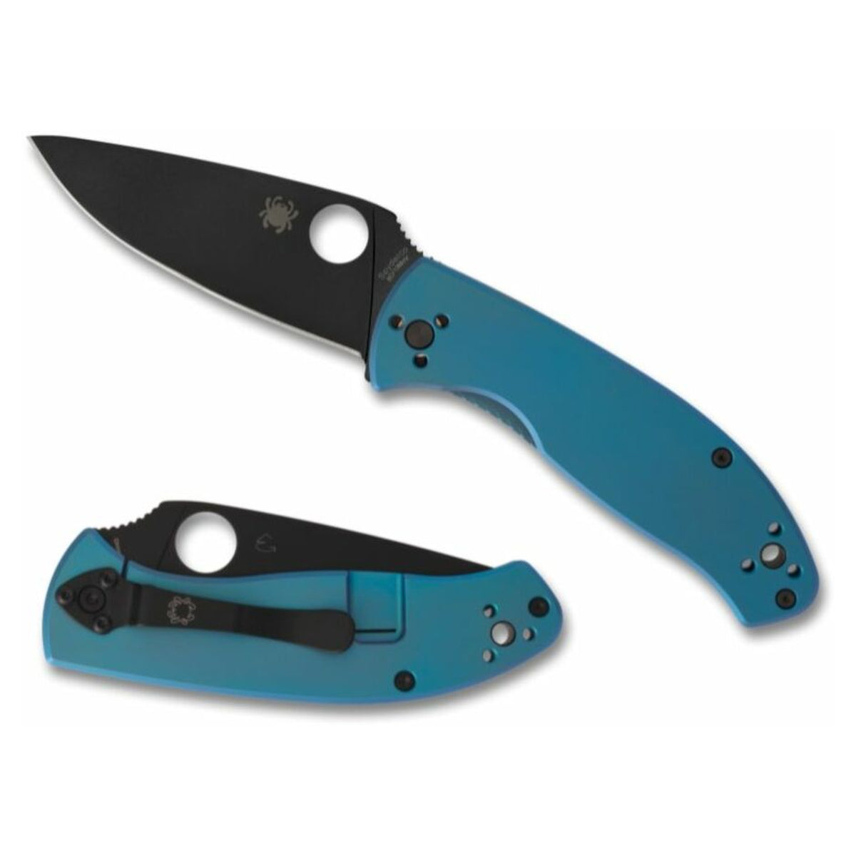 Navaja Spyderco Tenacious Titanio Azul · vista 2