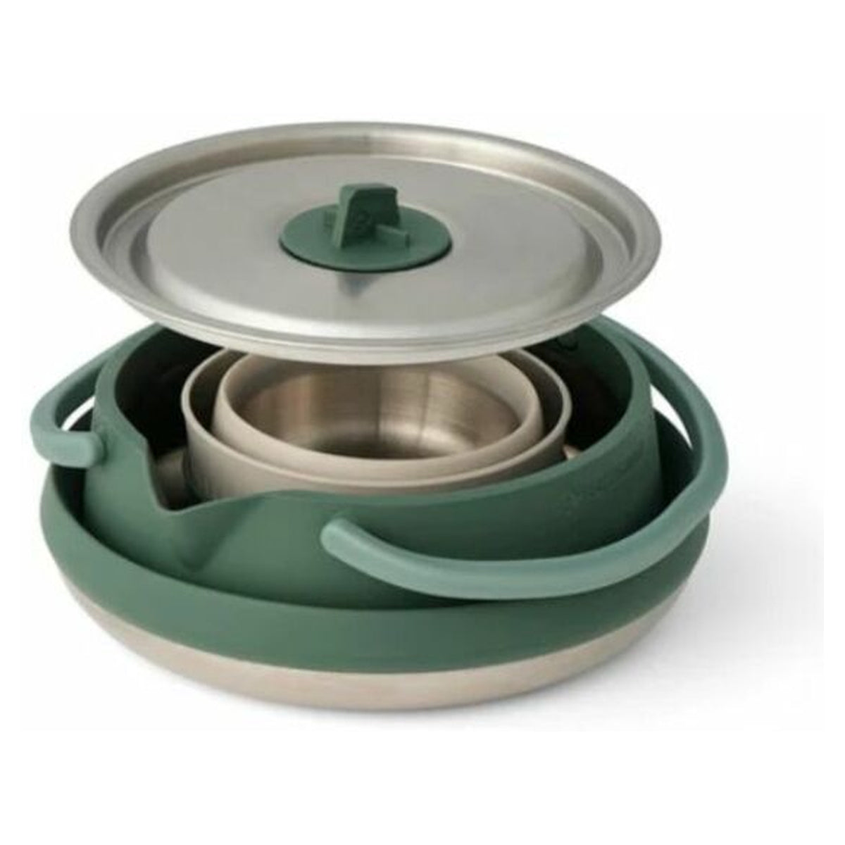 Set tetera + 2 tazas plegables acero inoxidable Sea to Summit Detour · vista 2