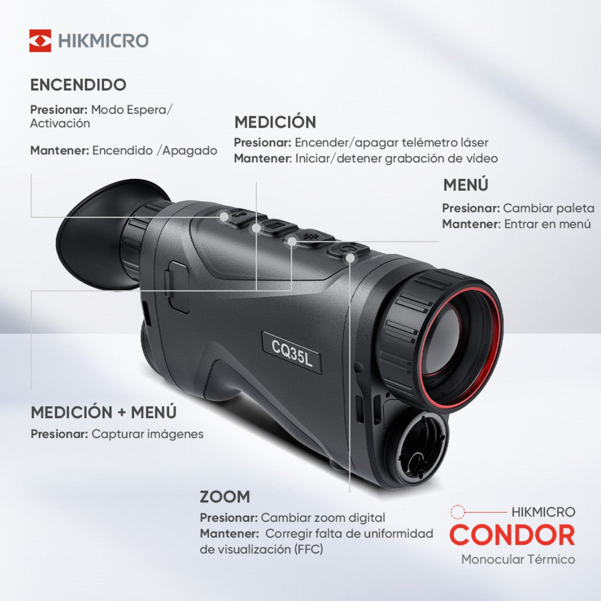 Monocular térmico Hikmicro Condor CH35L con telémetro
